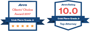 Avvo award 2017 and 10.0 Avvo rating for Erick Gracia